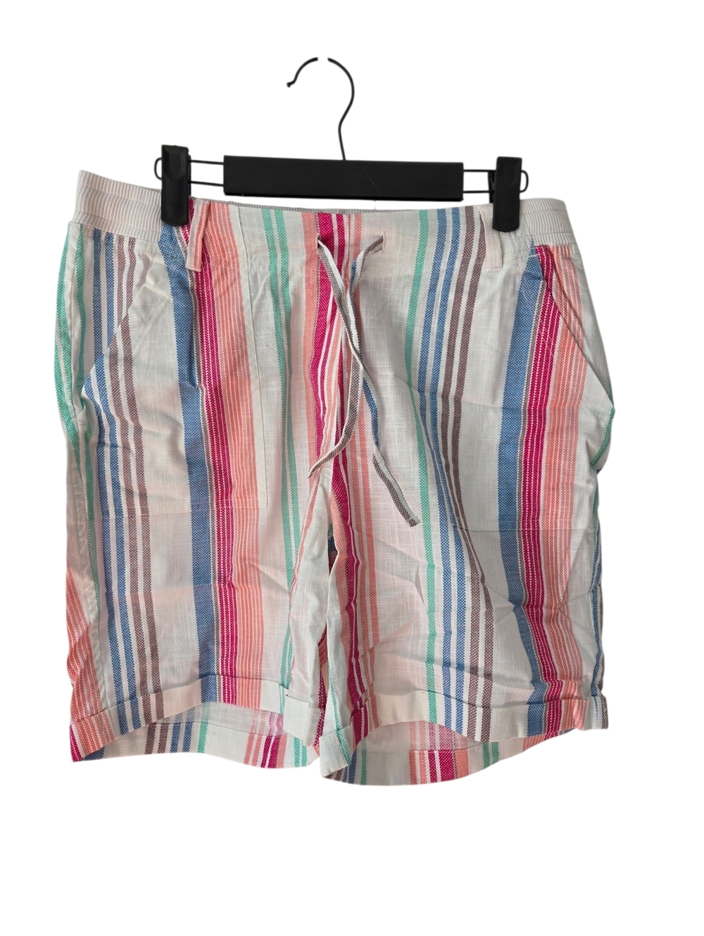 Caribbean Joe Citrus Journey Stripe Drawstring Shorts In Rainbow